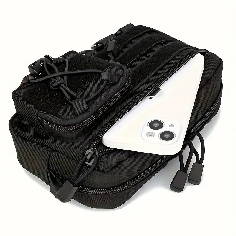 Тактически аварийен комплект MOLLE – издръжлива найлонова коланна чанта за първа помощ и аксесоари + подарък нашивка