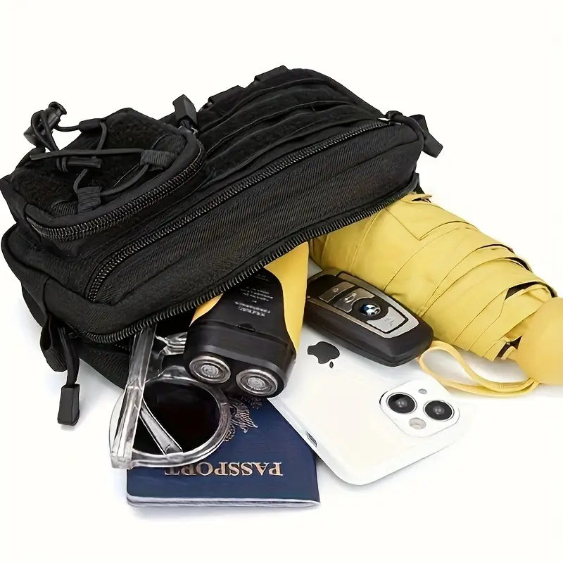 Тактически аварийен комплект MOLLE – издръжлива найлонова коланна чанта за първа помощ и аксесоари + подарък нашивка