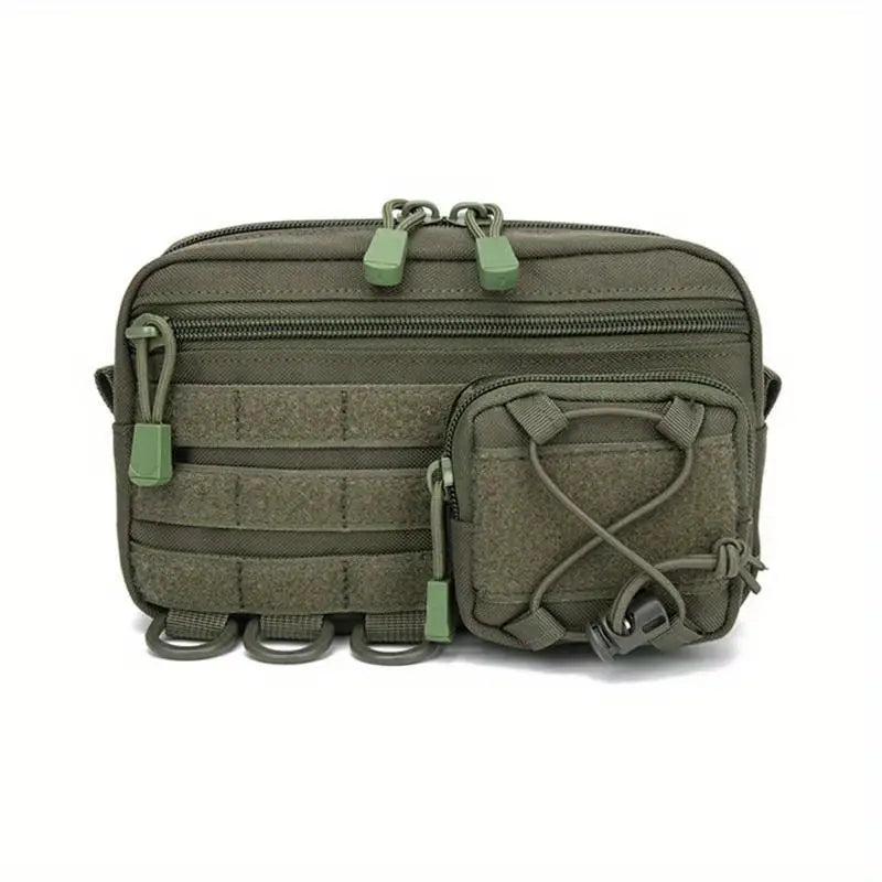 Тактически аварийен комплект MOLLE – издръжлива найлонова коланна чанта за първа помощ и аксесоари + подарък нашивка